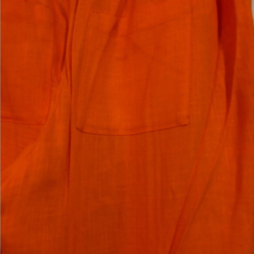 H&M Bright Orange Eco Viscose Linen Trousers - Picture 3 of 7